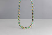 Todd Reed necklace made with Tourmaline(~42.02ct), white brilliant cut diamonds(~5.73ct), sterling silver with patina, and 18k yellow gold